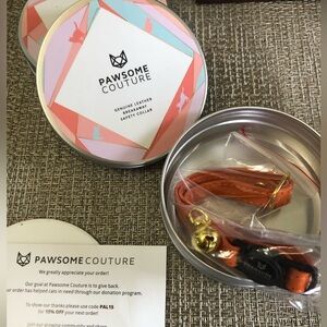 NWT PAWSOME COUTURE Leather Cat Collar